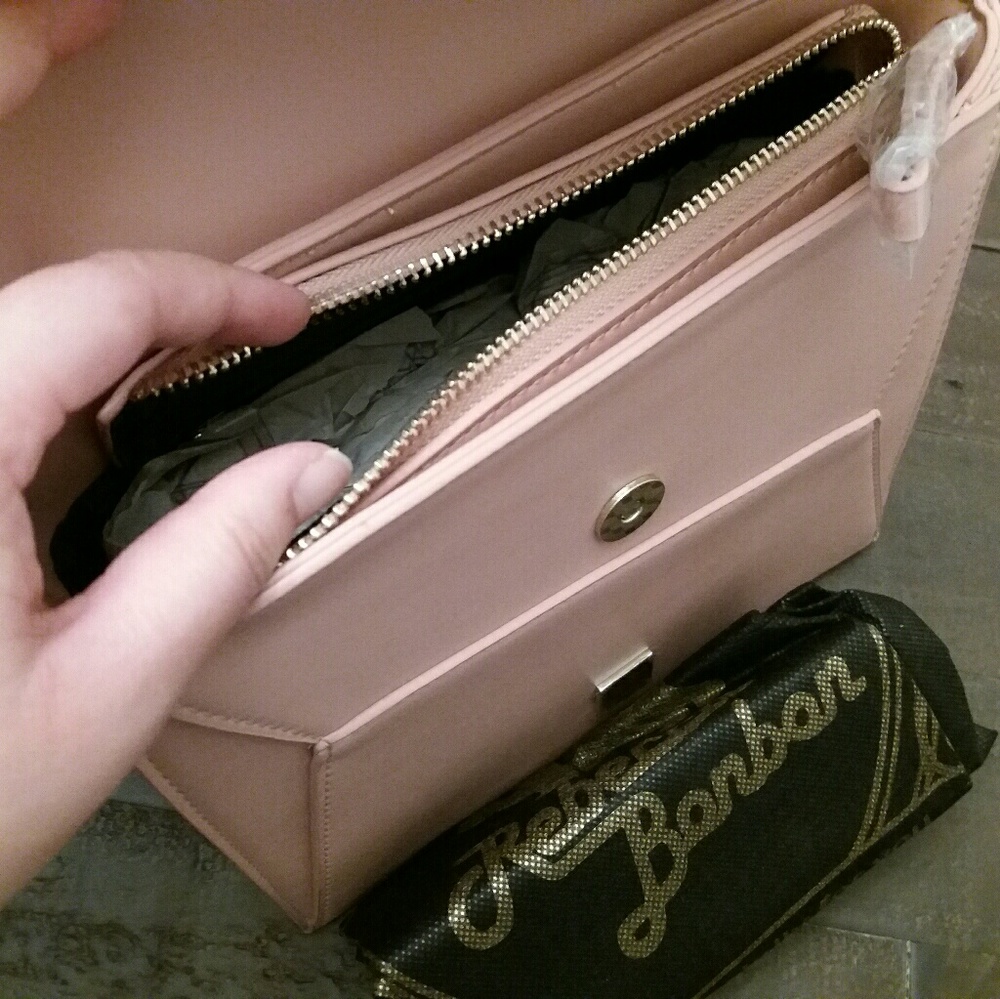 RB Vegan/Faux Saint Laurent Messenger Bag-Pink - Picture 6 of 8